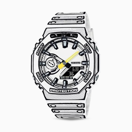 GA-2100 White Limited 45mm - Waterproof 10Atm