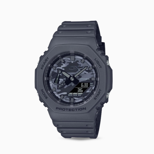 GA-2100 Gray Camo 45mm - Waterproof 10Atm